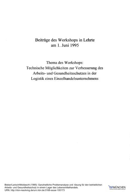 lösung für den betrieblichen arbeits- und ... - ISF München