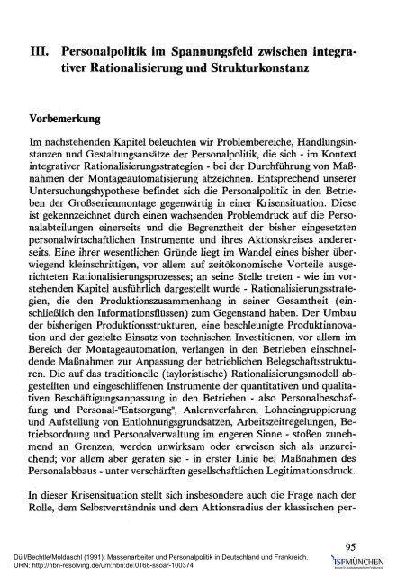 Massenarbeiter und Personalpolitik in Deutschland ... - ISF München