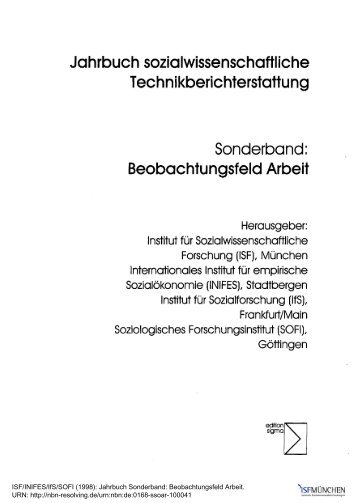Jahrbuch sozialwissenschaftliche ... - ISF München