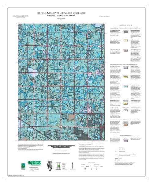 Quadrangle map sheet template Illinois State Geological Survey