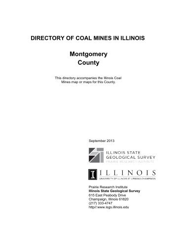 DIRECTORY OF COAL MINES IN ILLINOIS Montgomery County