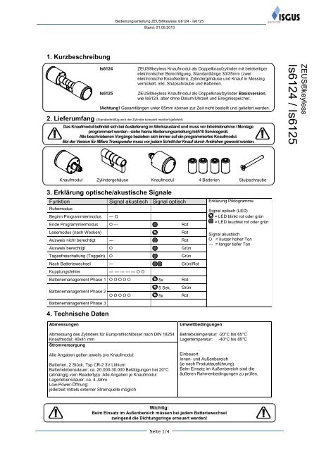 Is6124 / Is6 125 - ISGUS-security