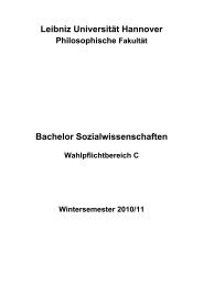 Leibniz UniversitÃ¤t Hannover Bachelor Sozialwissenschaften