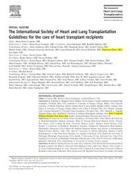 Guidelines for the care of heart transplant recipients