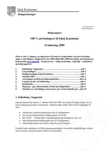 Boligrapport 2009 - IshÃ¸j Kommune