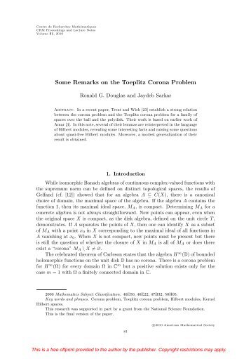 Some Remarks on the Toeplitz Corona Problem