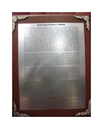 Citation on Wooden Plaque with Commemorative Inscription about ...