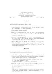 Representation of Groups 2004-05 - Indian Statistical Institute