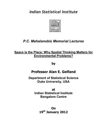 Lecture Date : 19th January, 2012 - Indian Statistical Institute