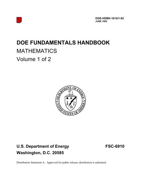 DOE Fundamentals Handbook - The Office of Health, Safety and ...
