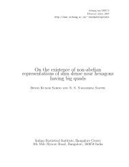 On the existence of non-abelian representations - Indian Statistical ...