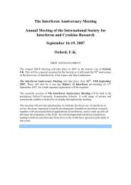 The Interferon Anniversary Meeting Annual Meeting of the ... - isicr