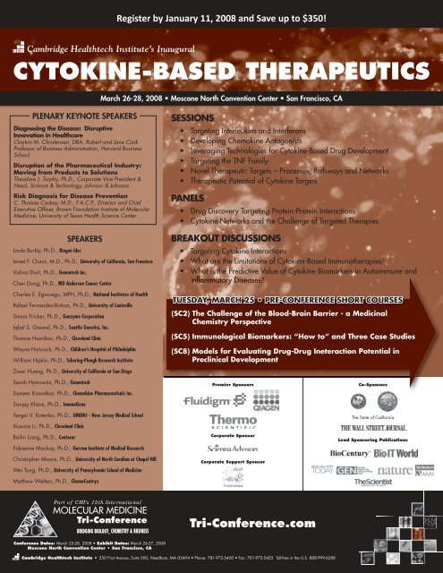 CYTOKINE-BASED THERAPEUTICS - isicr