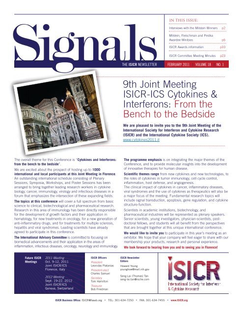 9th Joint Meeting ISICR-ICS Cytokines & Interferons: From the ...