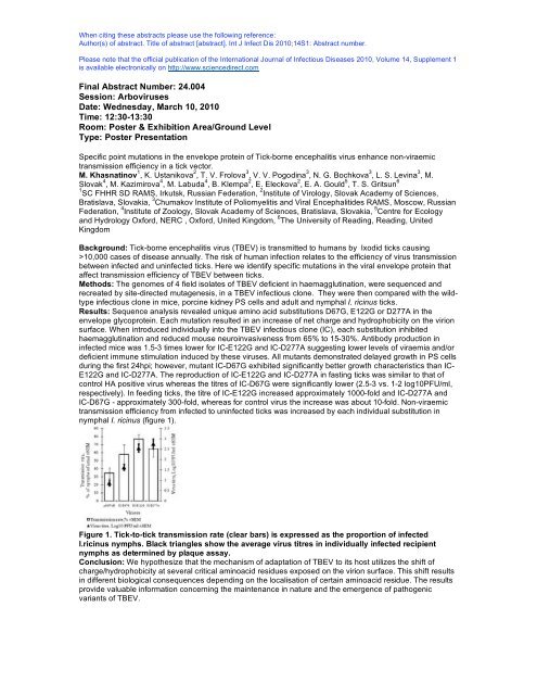 14th ICID - Poster Abstracts - International Society for Infectious ...