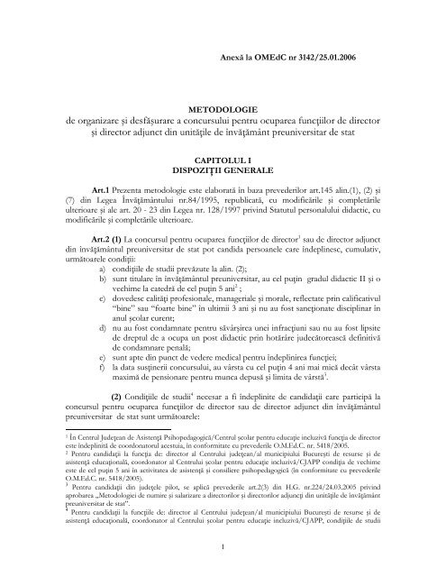 metodologia de organizare si functionare a consiliului de administratie din  unitatile de invatamant