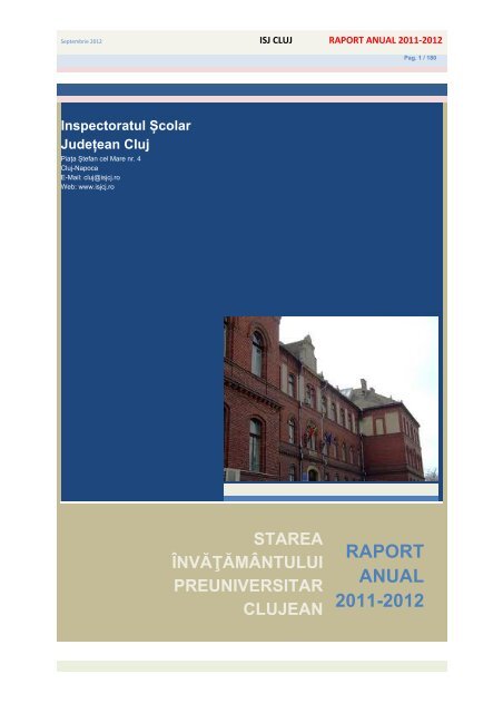 raport general 2011-2012.pdf - Inspectoratul Åcolar JudeÅ£ean Cluj