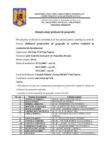 formare geografie.pdf - Inspectoratul Åcolar JudeÅ£ean Cluj