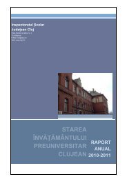 Raport ISJ 2010-2011.pdf - Inspectoratul Åcolar JudeÅ£ean Cluj