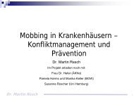Mobbing in Krankenhäusern - Konfliktmanagement und Prävention - Dr ...