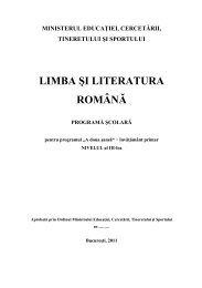 LIMBA ÅI LITERATURA ROMÃNÄ PROGRAMÄ ÅCOLARÄ pentru ...