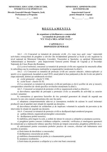 R E G U L A M E N T U L - Inspectoratul Åcolar JudeÅ£ean Teleorman