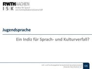 Jugendsprache - ISK - RWTH Aachen