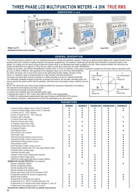 three phase lcd multifunction meters