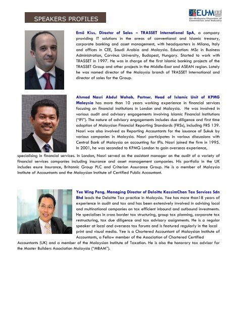 EUMCCI's Quarterly Financial Panel Discussion 2012