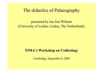The didactics of Palaeography - Islamic manuscripts