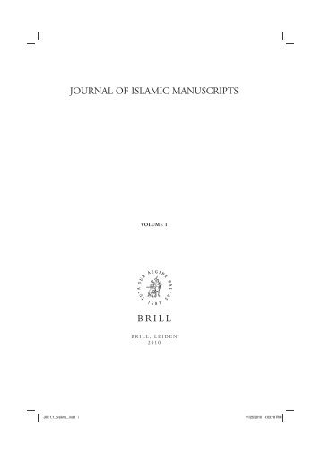JIM 1,1_prelims_.indd - Islamic manuscripts
