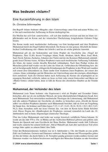 Was bedeutet »Islam«?