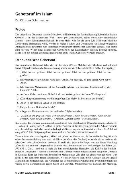 Gebetsruf Im Islam