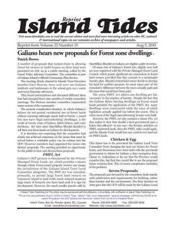 Galiano Forest Zone - Island Tides
