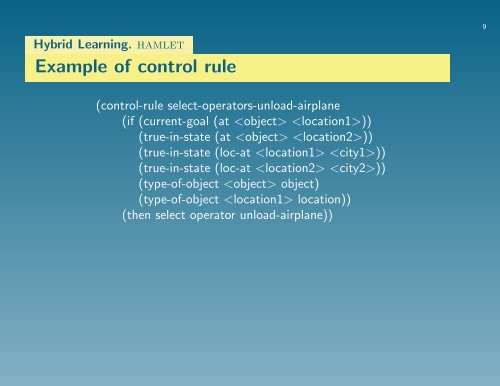 Incremental and Non-incremental Learning of Control Knowledge ...