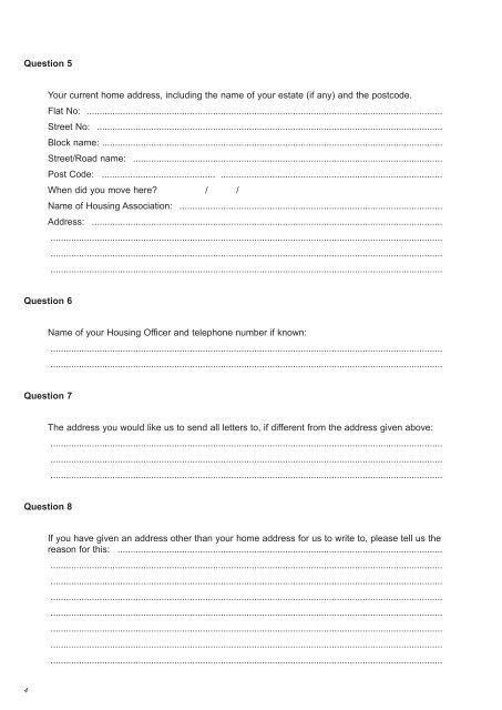 Housing Register Application Form For Housing ... - Islington Council