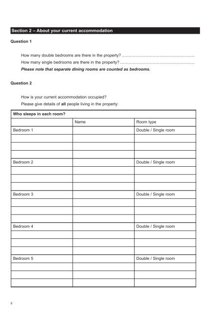 Housing Register Application Form For Housing ... - Islington Council