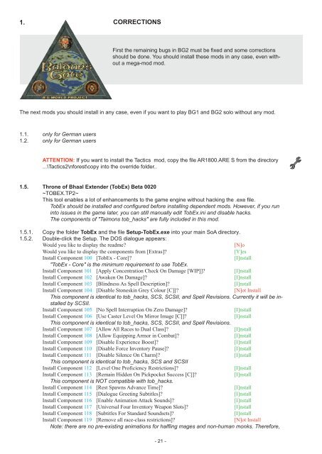 i Entire installation instructions for the Baldur's Gate Mega-Mod