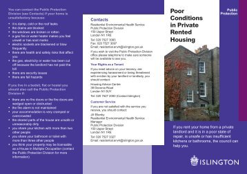 Poor Housing Conditions Leaflet - Islington Council