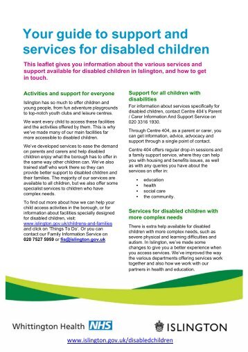 Your guide to support and services for disabled ... - Islington Council