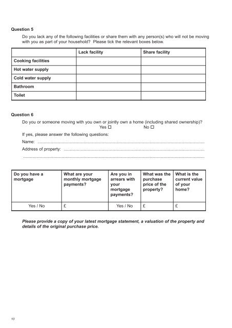 Housing Register Application form - Islington Council