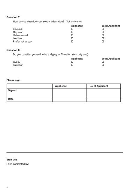 Housing Register Application form - Islington Council