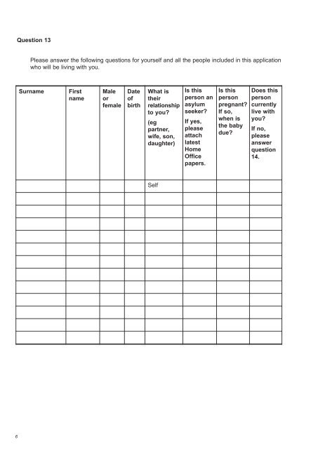 Housing Register Application form - Islington Council