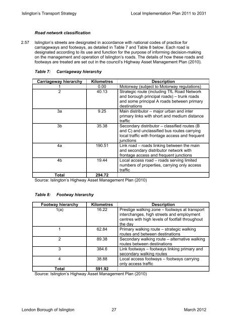 Islington's Transport Strategy and Local ... - Islington Council