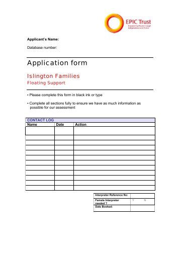 Application form - Islington Council