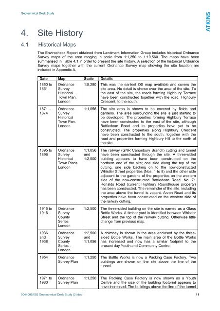 Geotechnical Desk Study - Islington Council