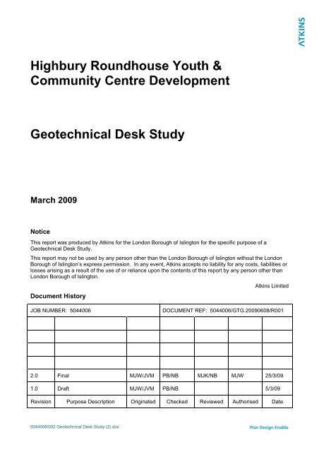 Geotechnical Desk Study - Islington Council
