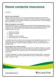 Home Contents Insurance factsheet - Islington Council