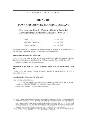 2013 No. 1101 TOWN AND COUNTRY ... - Legislation.gov.uk
