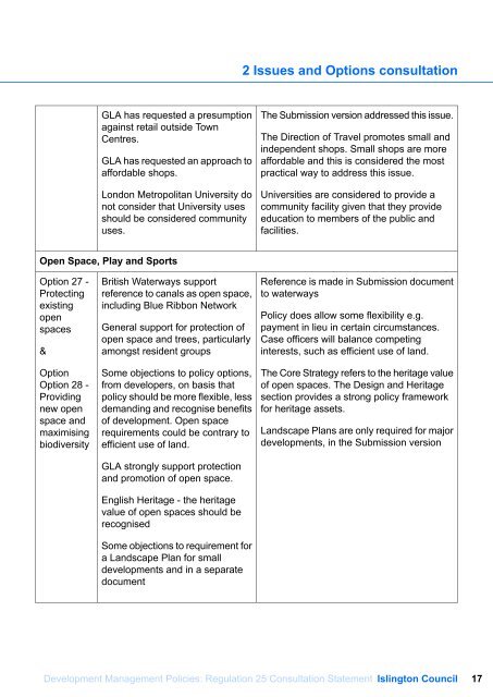 Consultation Statement - Islington Council